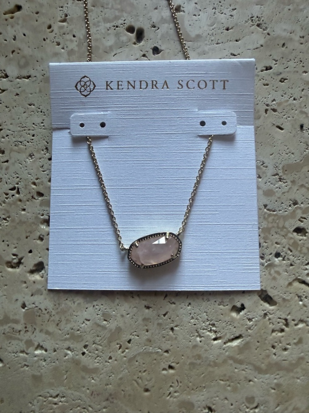 NWT Kendra Scott: Rose Quartz Elisa Gold Pendant Necklace, Adjustable Chain ✨ - Picture 4 of 7